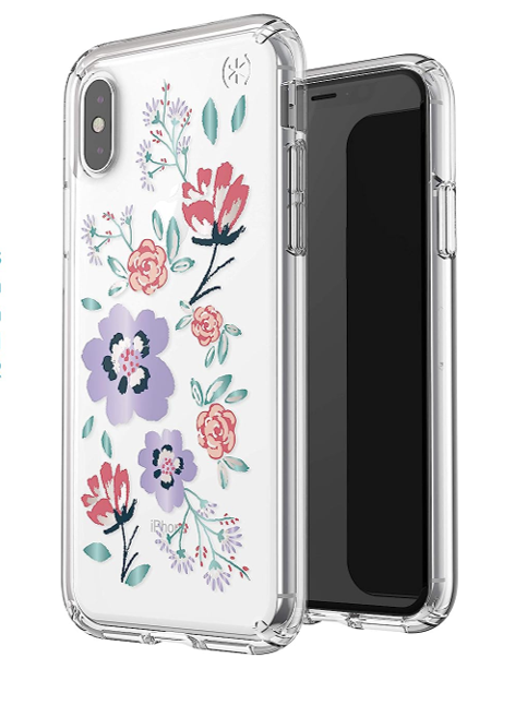 Case SPECK PRESIDIO CLEAR Para iPhone X/Xs (Exclusivo de Apple) - Transparente/Flores