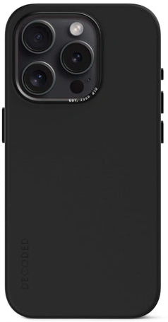 Case de silicona antimicrobiana DECODED para iPhone 15 Pro - Negro