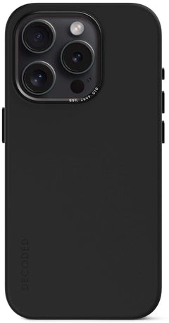 Case de silicona antimicrobiana DECODED para iPhone 15 Pro Max - Negro
