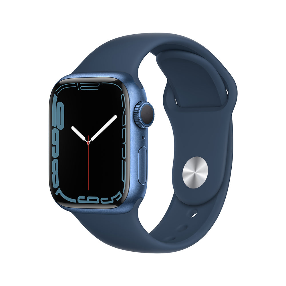 Apple Watch Series 7 (GPS) - Caja de aluminio en azul de 41 mm - Correa deportiva en color abismo - Talla única