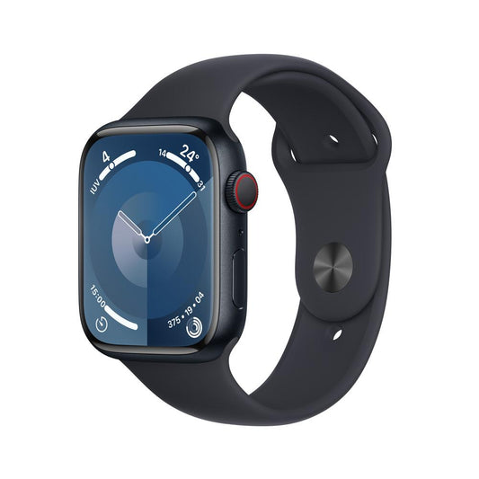 Apple Watch Series 9 GPS + Cellular • Caja de aluminio color medianoche de 45 mm • Correa deportiva color medianoche - M/L