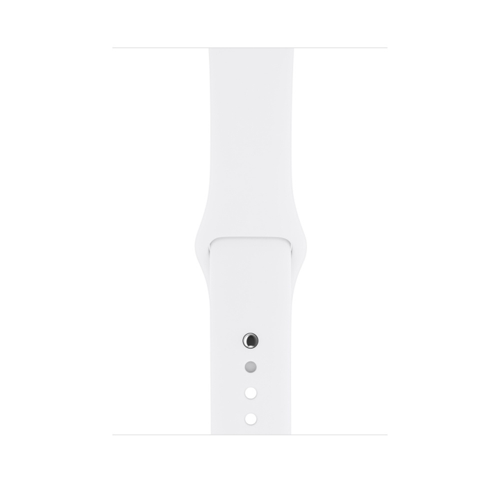 Apple Watch Series 3 (GPS) con caja de 42 mm de aluminio en plata y correa deportiva blanca