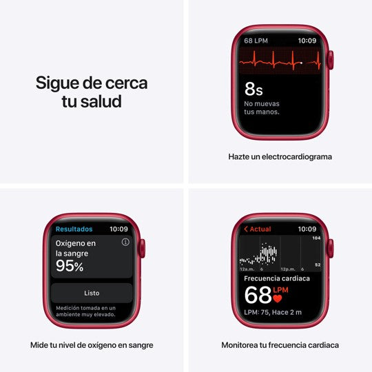 Apple Watch Series 7 (GPS) - Caja de aluminio (PRODUCT)RED de 45 mm - Correa deportiva (PRODUCT)RED - Talla única