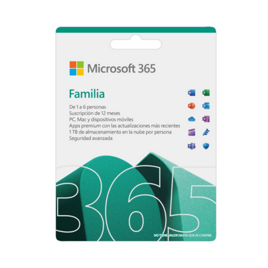 Licencia Office 365 familia. Licencia Hasta 6 Usuarios 1 Año