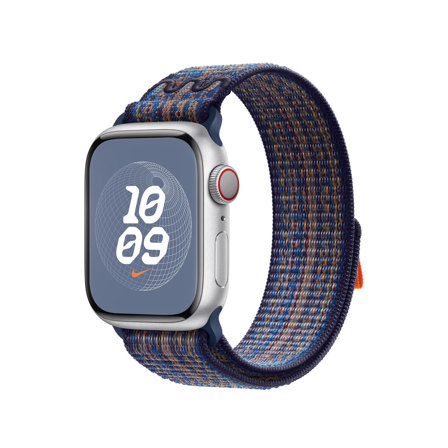 Correa loop deportiva Nike color Game Royal/naranja para caja de 41 mm