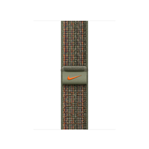 Correa loop deportiva Nike color secuoya/naranja para caja de 41 mm