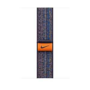 Correa loop deportiva Nike color Game Royal/naranja para caja de 45 mm