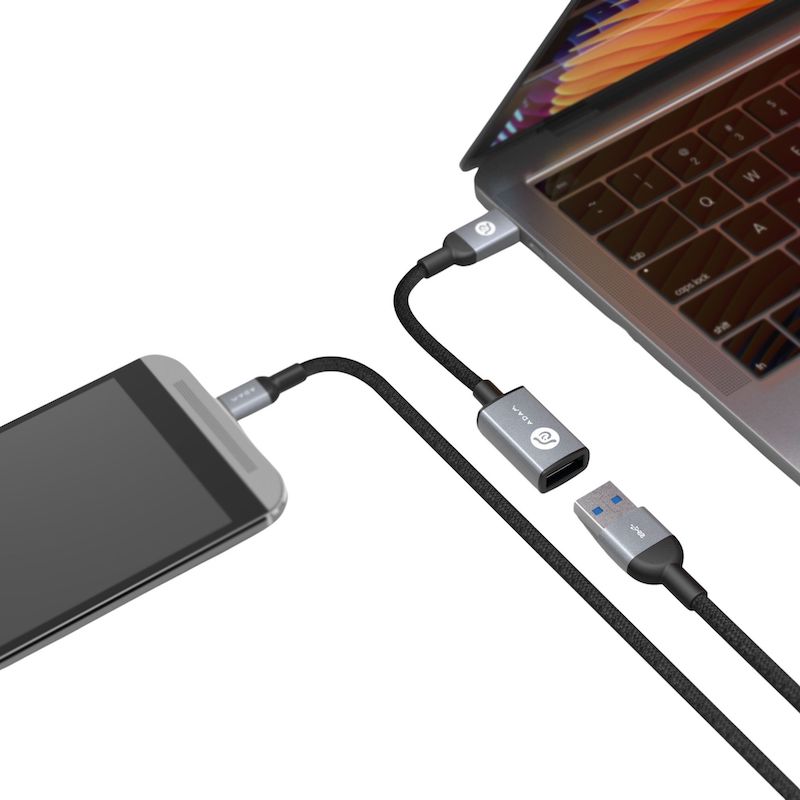 AE F13 USB-A TO USB-C ADAPTER - GRAY