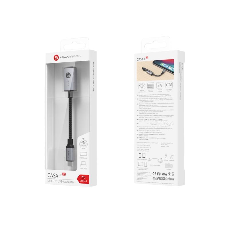 AE F13 USB-A TO USB-C ADAPTER - GRAY