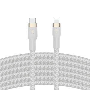 Cable Belkin USB-C a Lightning - 3M - Pro Flex - Blanco