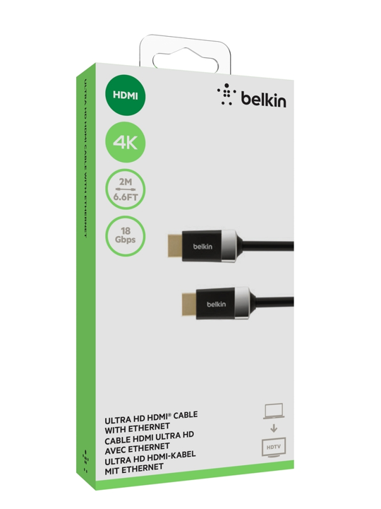 Cable Belkin hdmi 4K 6.6Ft Negro