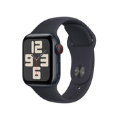 Apple Watch SE GPS + Cellular • Caja de aluminio color medianoche de 40 mm • Correa deportiva color medianoche - S/M