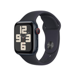 Apple Watch SE GPS + Cellular • Caja de aluminio color medianoche de 40 mm • Correa deportiva color medianoche - S/M