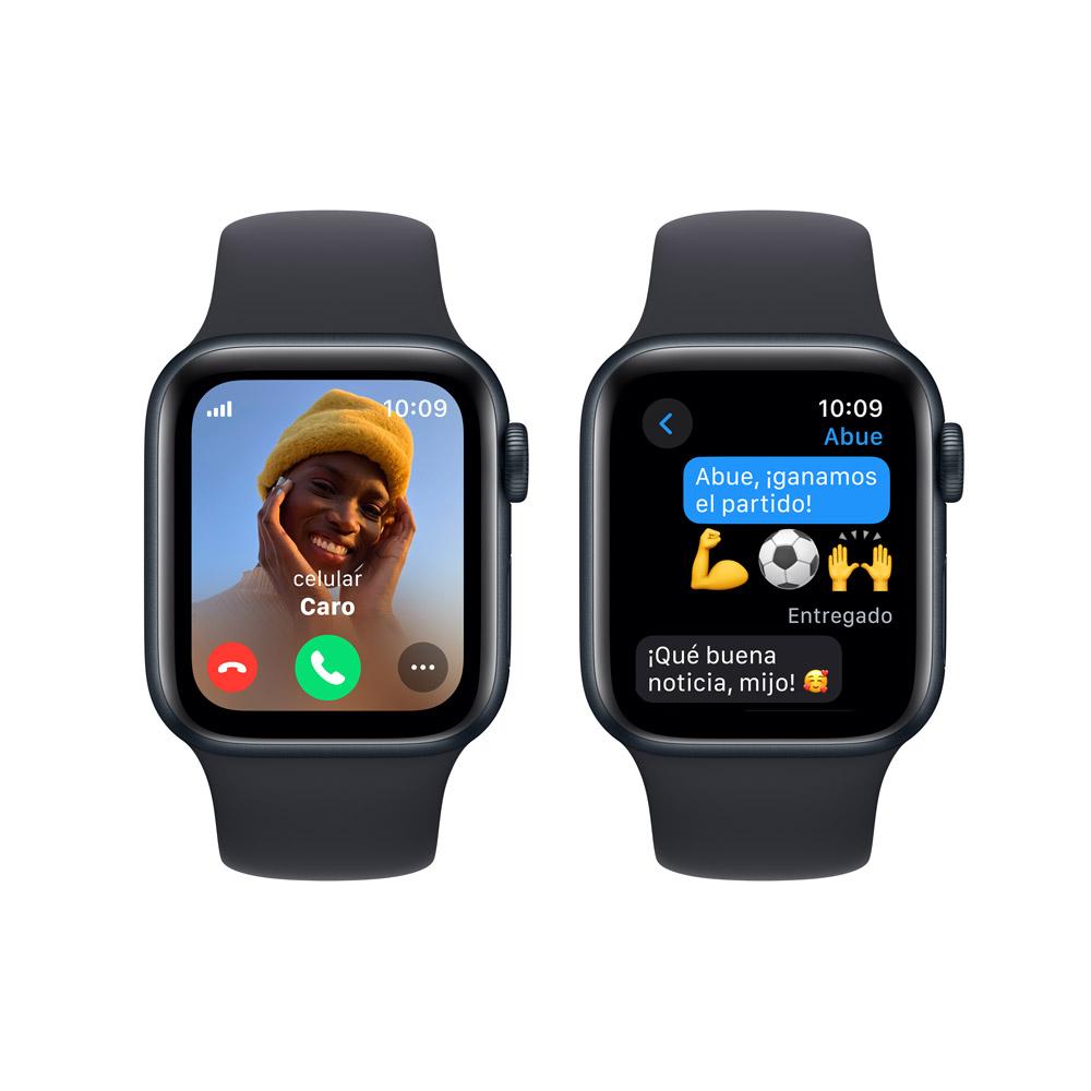 Apple Watch SE GPS + Cellular • Caja de aluminio color medianoche de 40 mm • Correa deportiva color medianoche - S/M