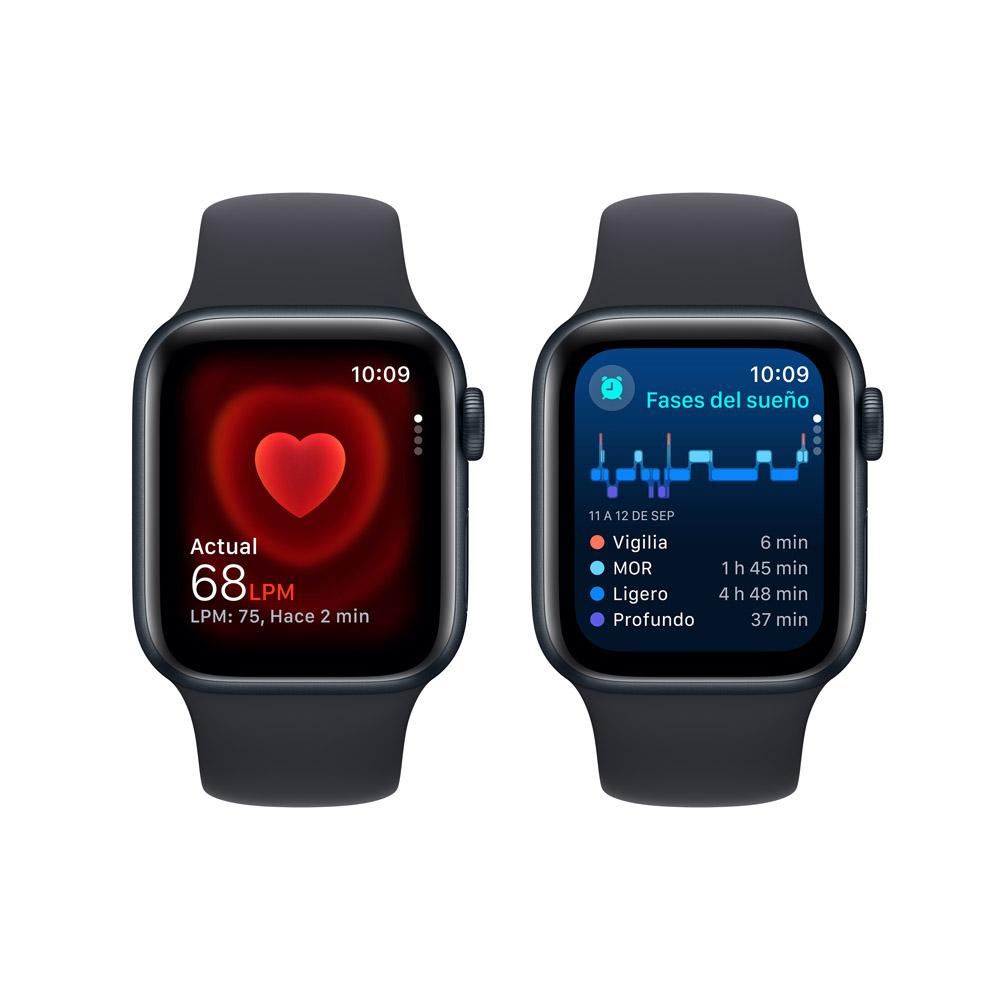 Apple Watch SE GPS + Cellular • Caja de aluminio color medianoche de 40 mm • Correa deportiva color medianoche - S/M