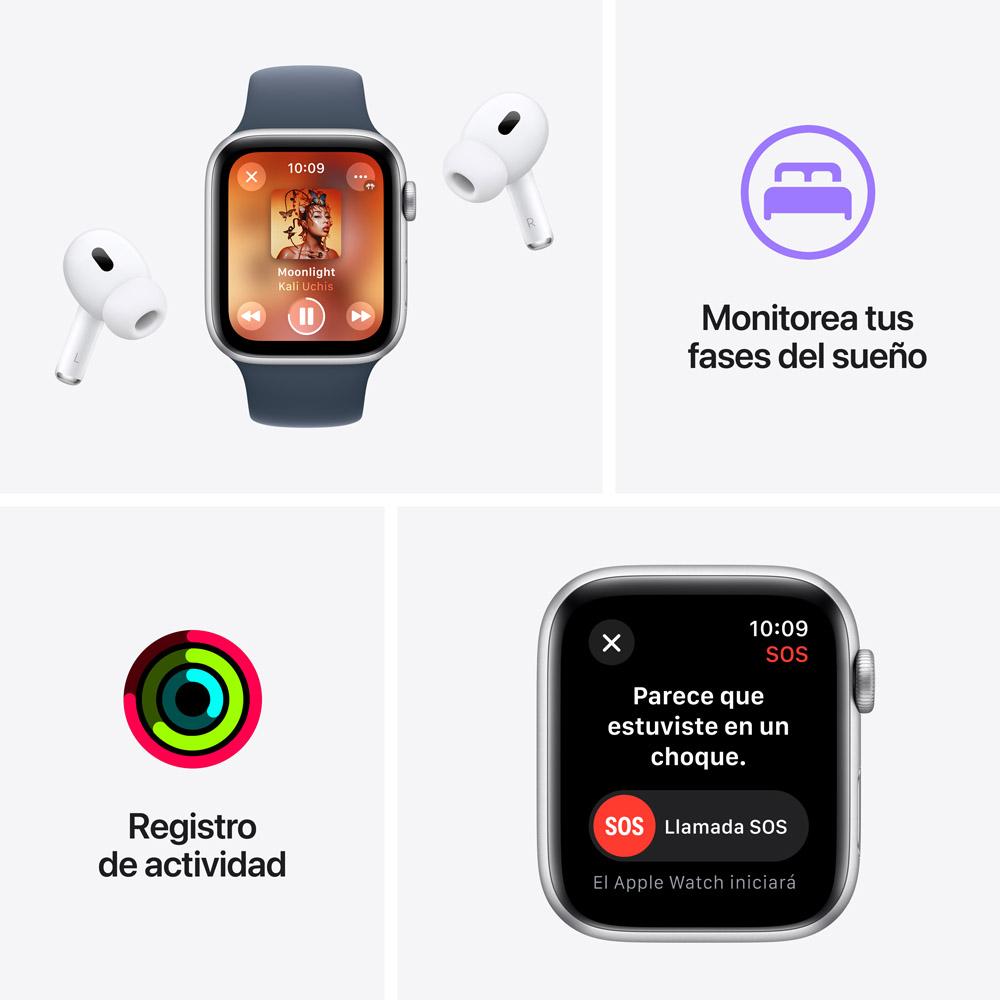 Apple Watch SE GPS + Cellular • Caja de aluminio color medianoche de 40 mm • Correa deportiva color medianoche - S/M
