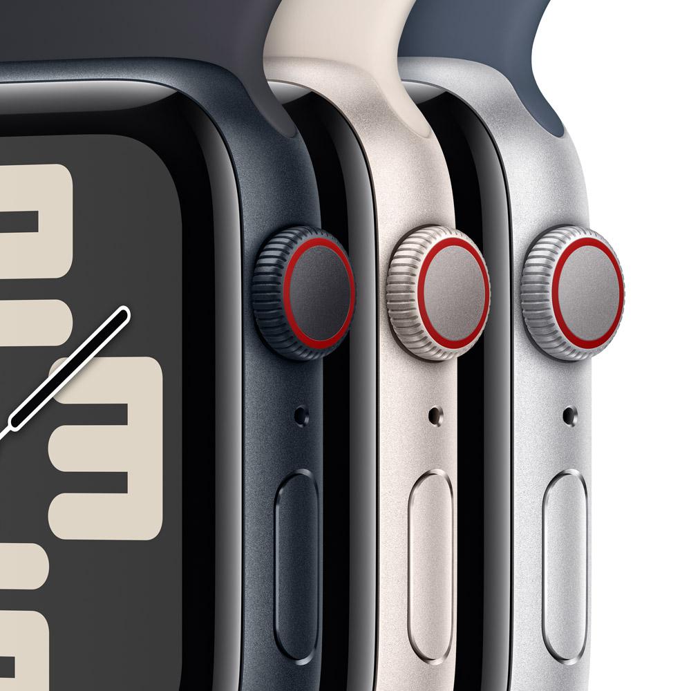 Apple Watch SE GPS + Cellular • Caja de aluminio blanco estelar de 40 mm • Correa deportiva blanco estelar - S/M