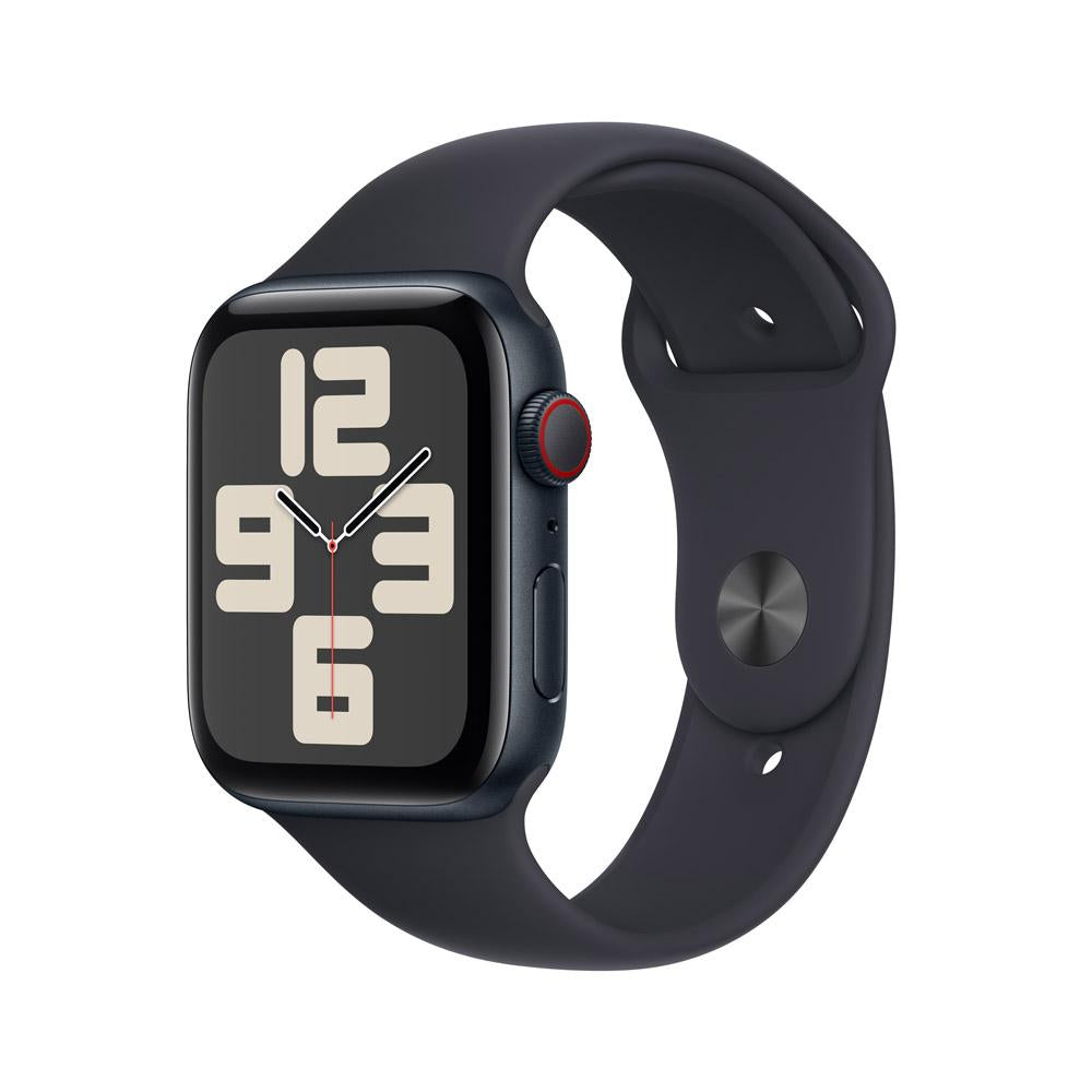 Apple Watch SE GPS + Cellular • Caja de aluminio color medianoche de 44 mm • Correa deportiva color medianoche - M/L