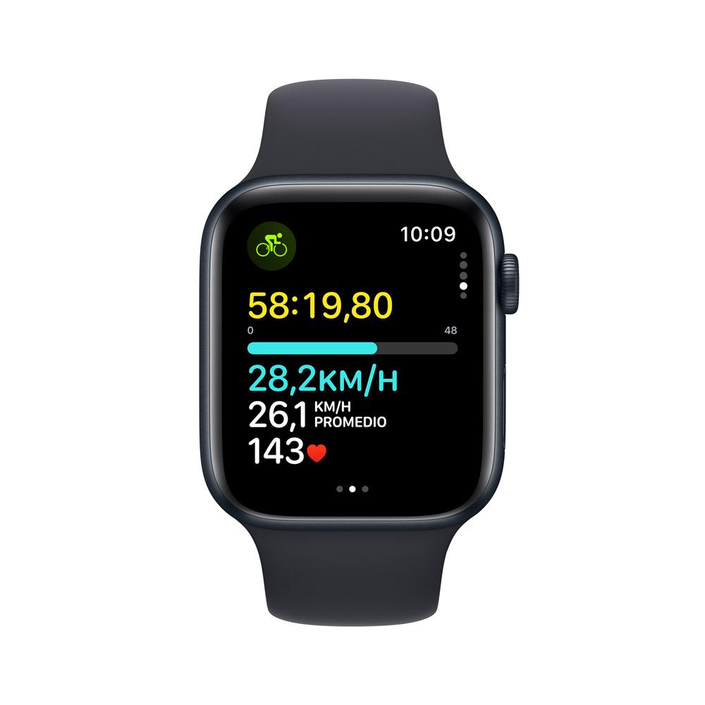 Apple Watch SE GPS + Cellular • Caja de aluminio color medianoche de 44 mm • Correa deportiva color medianoche - M/L