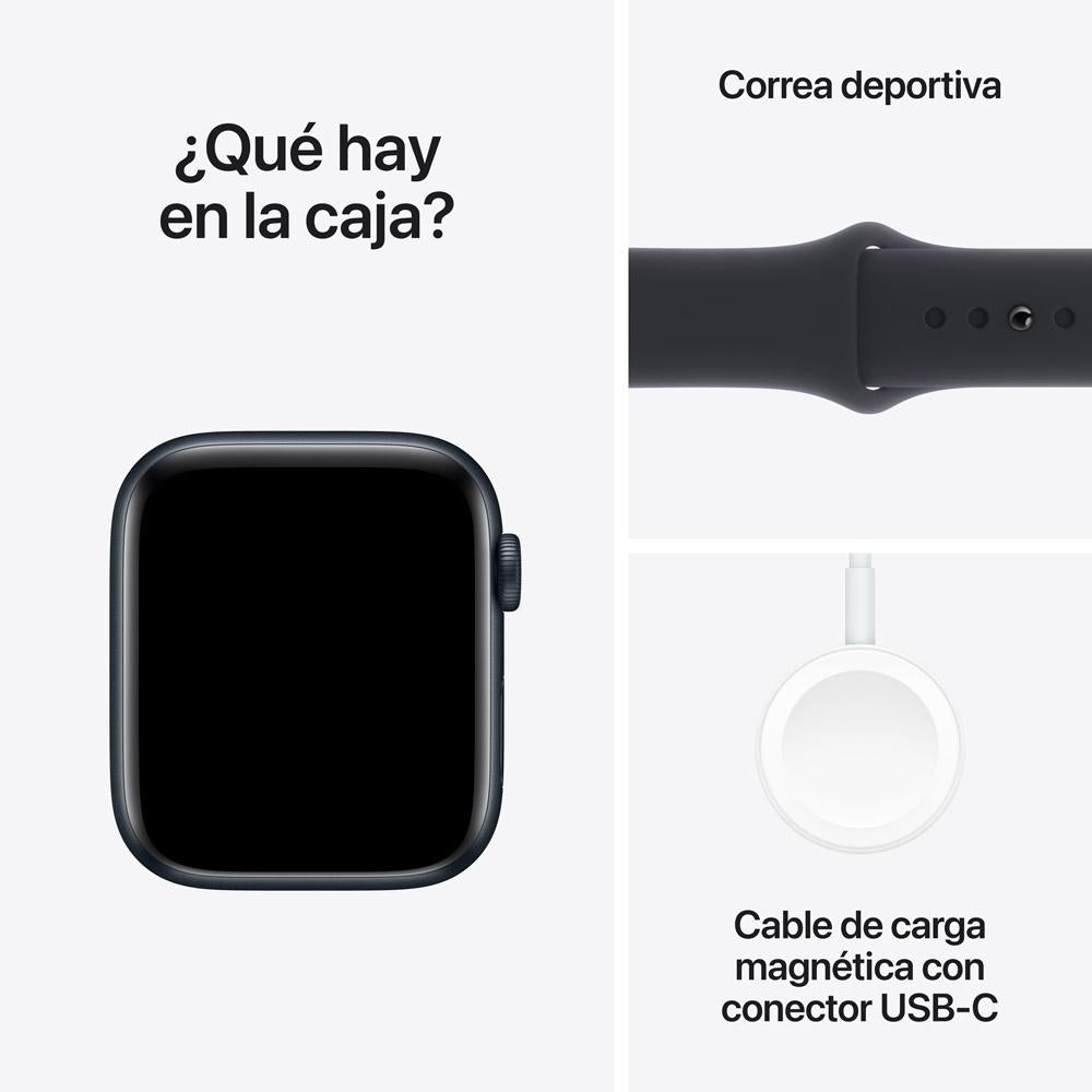 Apple Watch SE GPS + Cellular • Caja de aluminio color medianoche de 44 mm • Correa deportiva color medianoche - M/L