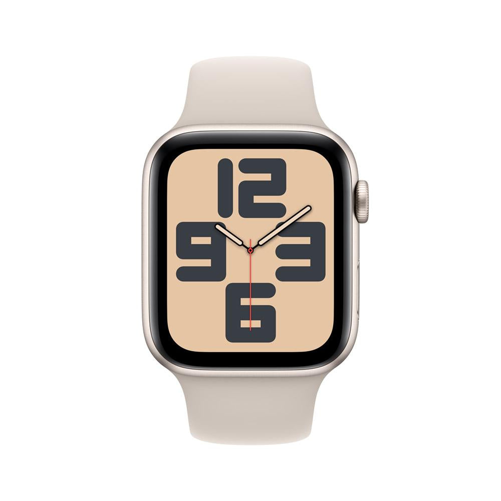 Apple Watch SE GPS + Cellular • Caja de aluminio blanco estelar de 44 mm • Correa deportiva blanco estelar - M/L