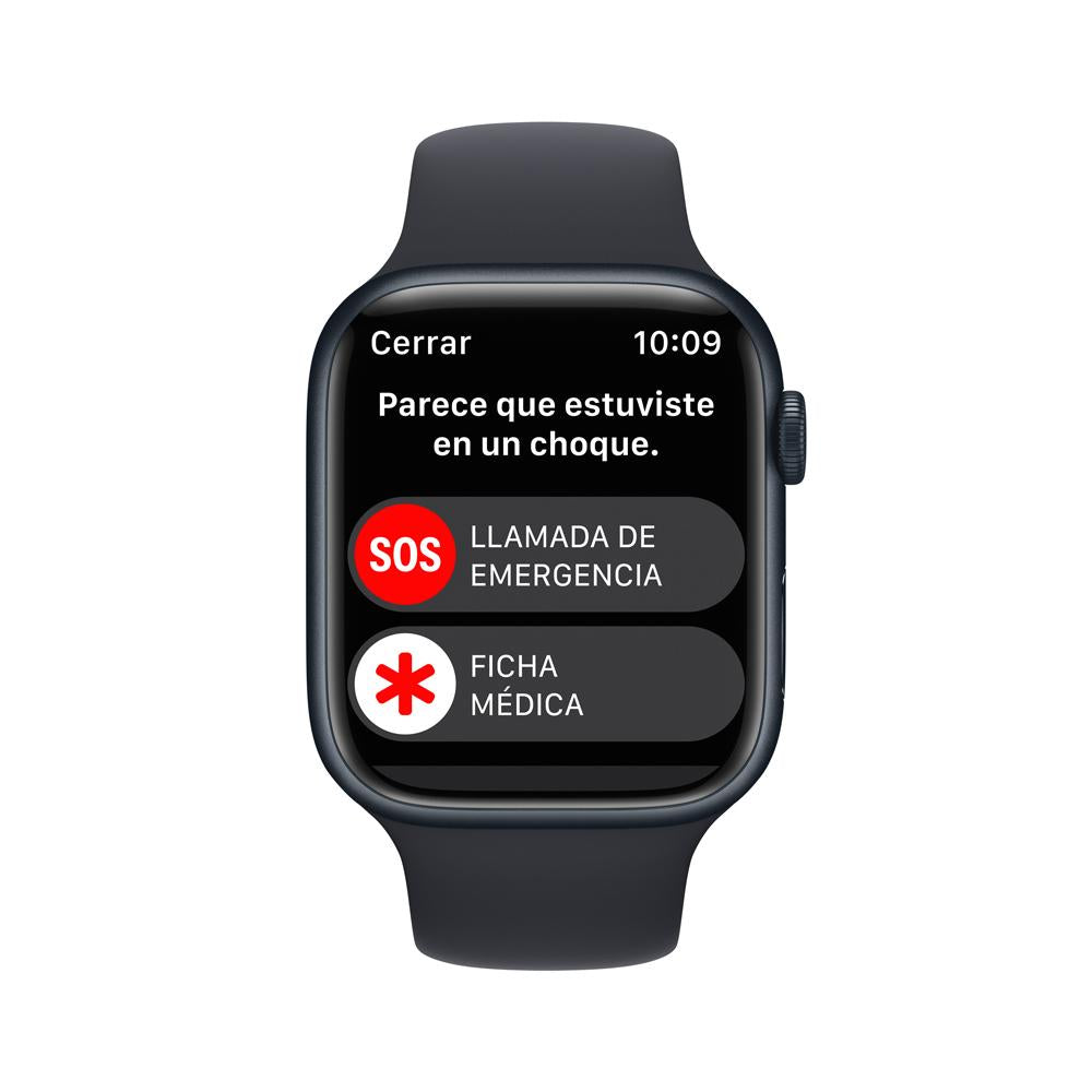 Apple Watch Series 8 (GPS + Cellular) - Caja de aluminio en color medianoche de 45 mm - Correa deportiva en color medianoche - Talla única