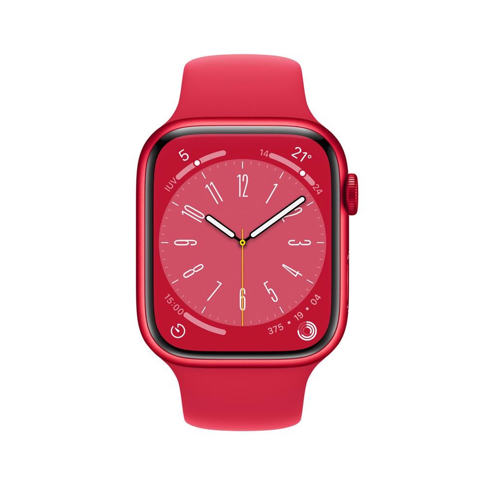 Apple Watch Series 8 (GPS + Cellular) - Caja de aluminio (PRODUCT)RED de 45 mm - Correa deportiva (PRODUCT)RED - Talla única