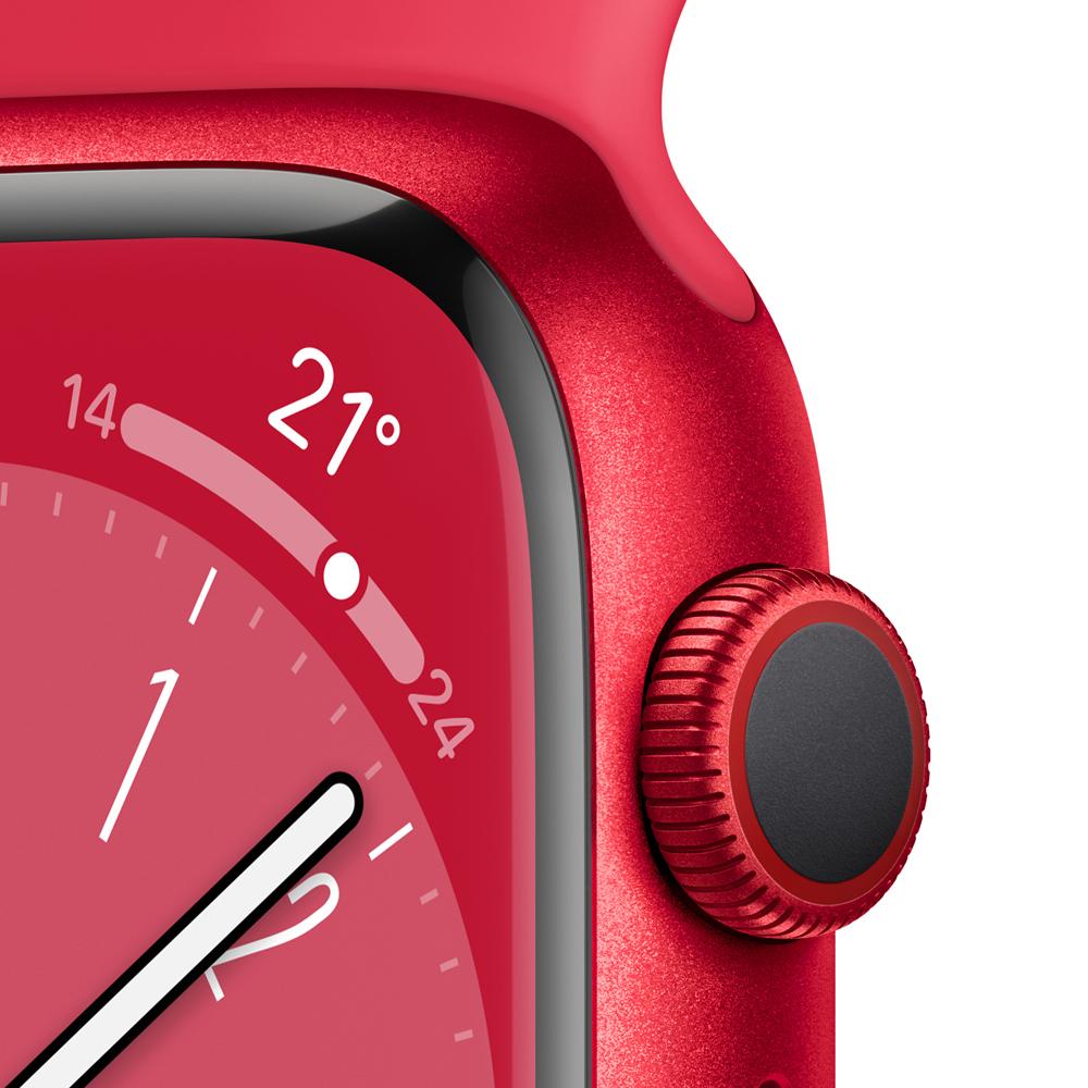 Apple Watch Series 8 (GPS + Cellular) - Caja de aluminio (PRODUCT)RED de 45 mm - Correa deportiva (PRODUCT)RED - Talla única