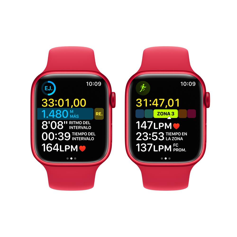 Apple Watch Series 8 (GPS + Cellular) - Caja de aluminio (PRODUCT)RED de 45 mm - Correa deportiva (PRODUCT)RED - Talla única