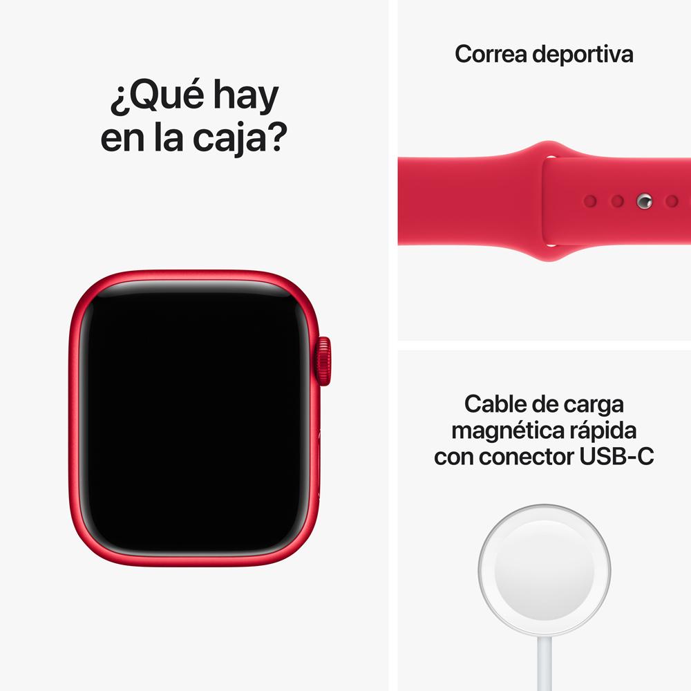 Apple Watch Series 8 (GPS + Cellular) - Caja de aluminio (PRODUCT)RED de 45 mm - Correa deportiva (PRODUCT)RED - Talla única
