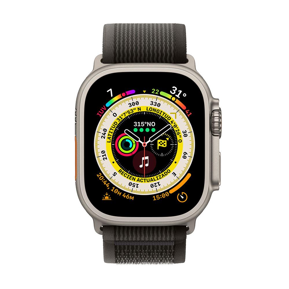 Apple Watch Ultra (GPS + Cellular) - Caja de titanio de 49 mm - Correa Loop Trail negra/gris - Talla M/L