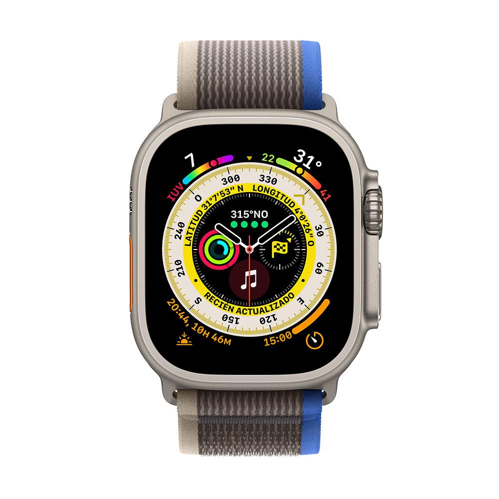 Apple Watch Ultra (GPS + Cellular) - Caja de titanio de 49 mm - Correa Loop Trail azul/gris - Talla S/M