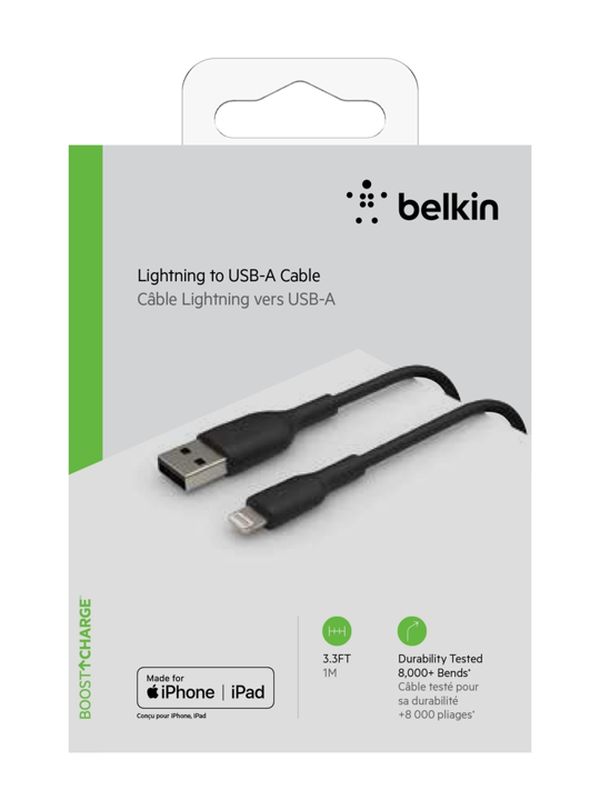 Cable Belkin USB-A a Lightning (1m) Mixit - Negro