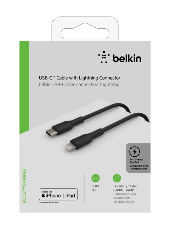 Cable Lightning Belkin USB-C Mixit 1 mt - Blanco