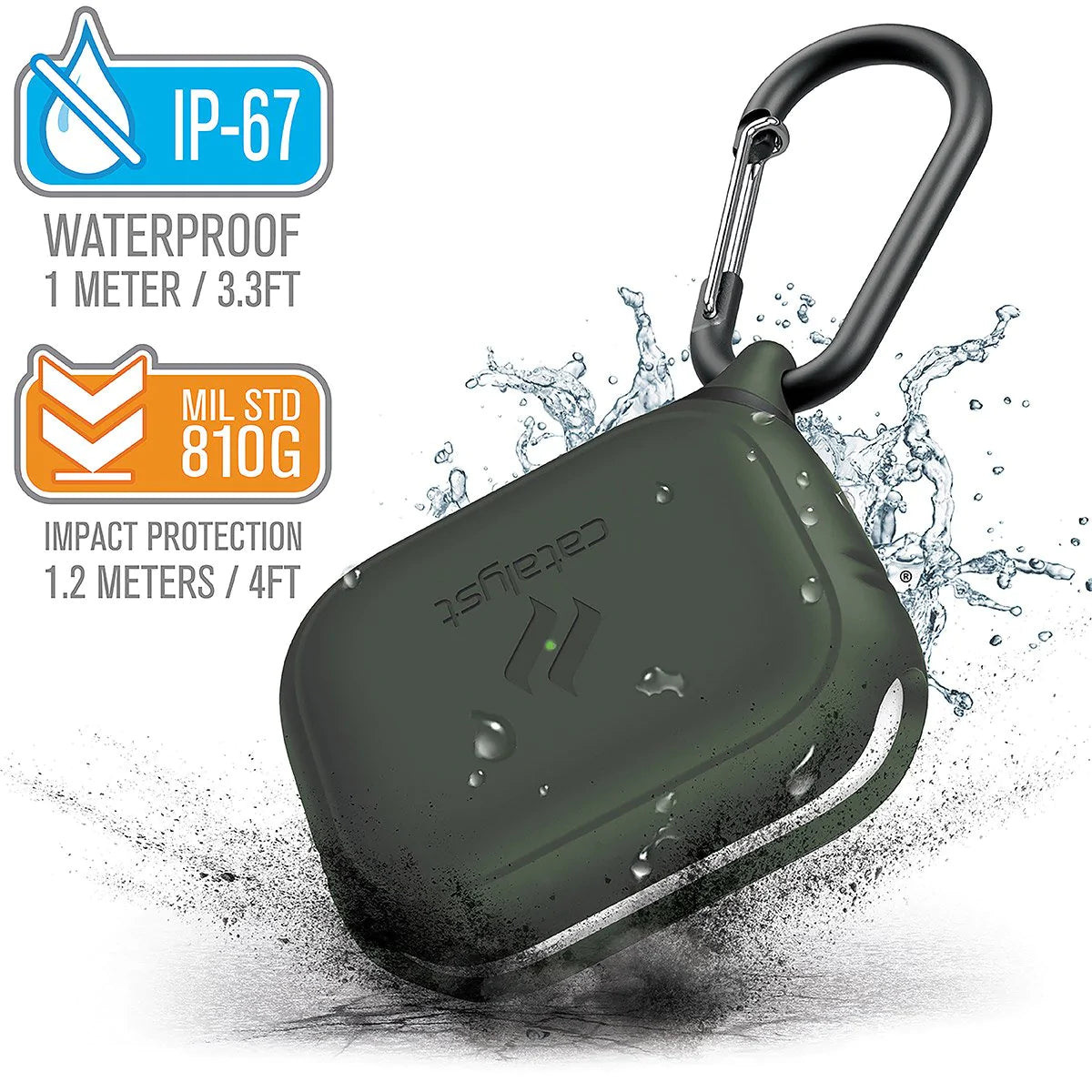 Case CATALYST WATERPROOF Para AirPods Pro - Verde Militar