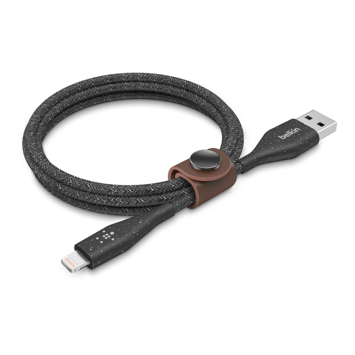 Cable Lightning USB 1.2m DuraTek con cinta blanco