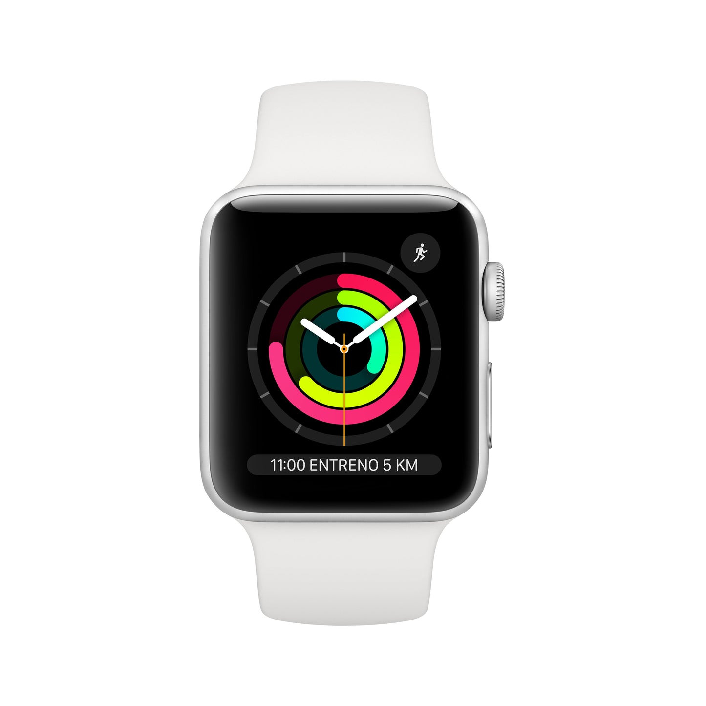 Apple Watch Series 3 (GPS) con caja de 42 mm de aluminio en plata y correa deportiva blanca