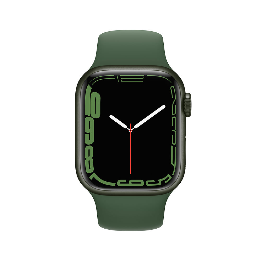 Apple Watch Series 7 (GPS) - Caja de aluminio en verde de 41 mm - Correa deportiva verde trébol - Talla única