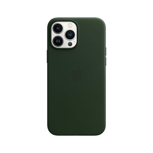 Estuche de cuero con MagSafe para el iPhone 13 Pro Max - Verde secuoya