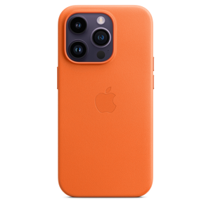Funda de piel con MagSafe para el iPhone 14 Pro - Naranja