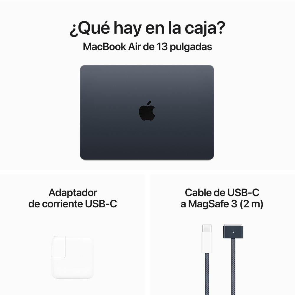 MacBook Air de 13 pulgadas: Chip M3 de Apple con CPU de 8 núcleos y GPU de 8 núcleos, 256 GB SSD - Azul medianoche