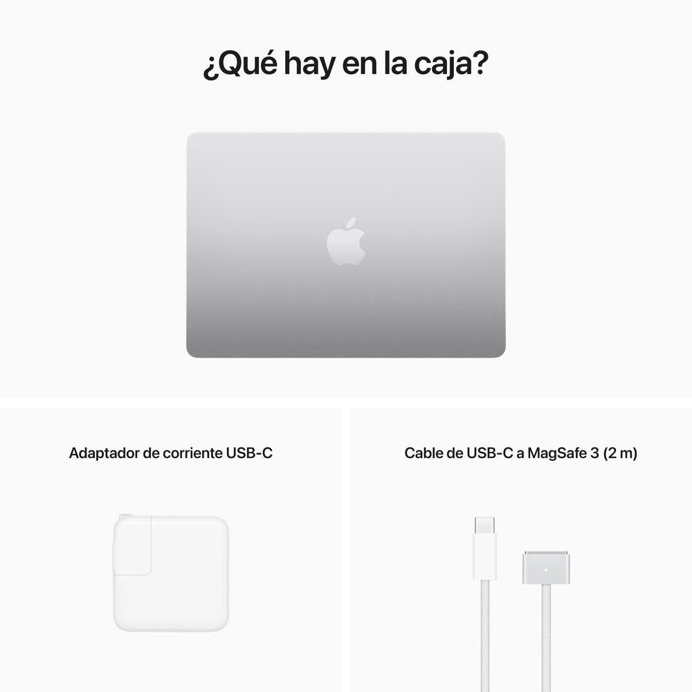 MacBook Air de 13 pulgadas: Chip M2 de Apple con CPU de ocho núcleos y GPU de diez núcleos, 512 GB SSD - Plata