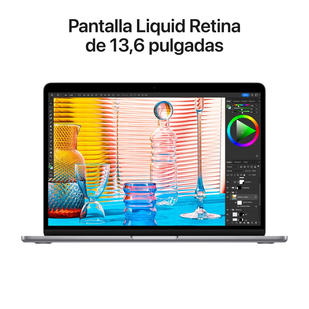 MacBook Air de 13 pulgadas: Chip M2 de Apple con CPU de ocho núcleos y GPU de diez núcleos, 512 GB SSD - Gris espacial