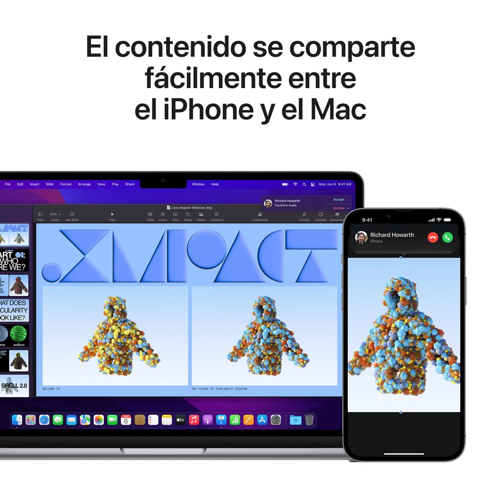 MacBook Air de 13 pulgadas: Chip M2 de Apple con CPU de ocho núcleos y GPU de diez núcleos, 512 GB SSD - Gris espacial