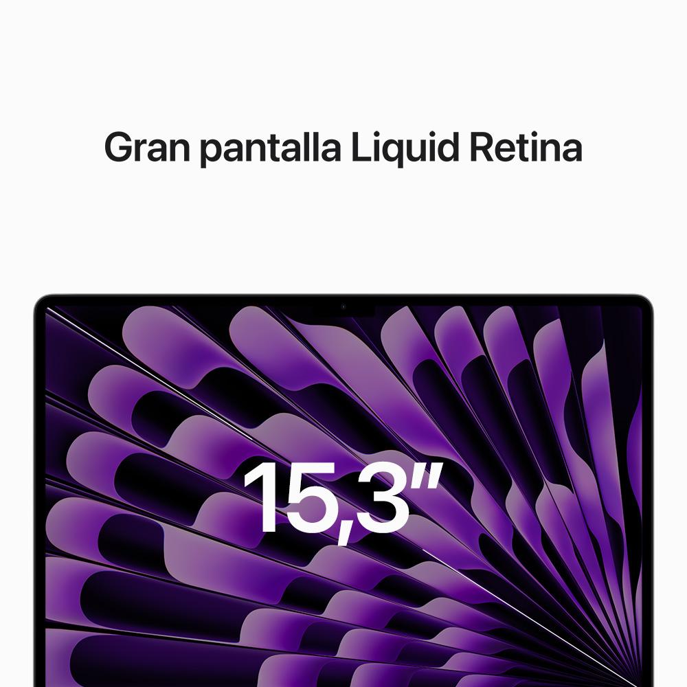 MacBook Air de 15 pulgadas: Chip M2 de Apple con CPU de ocho núcleos y GPU de diez núcleos, 512 GB SSD - Gris espacial
