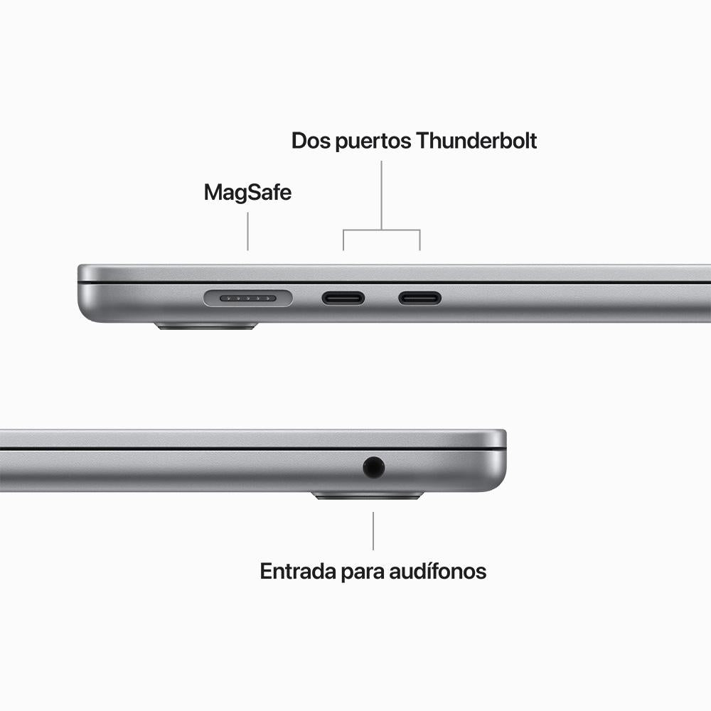 MacBook Air de 15 pulgadas: Chip M2 de Apple con CPU de ocho núcleos y GPU de diez núcleos, 512 GB SSD - Gris espacial