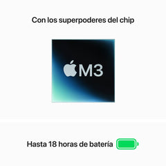 MacBook Air de 15 pulgadas: Chip M3 de Apple con CPU de 8 núcleos y GPU de 10 núcleos, 256 GB SSD - Azul medianoche