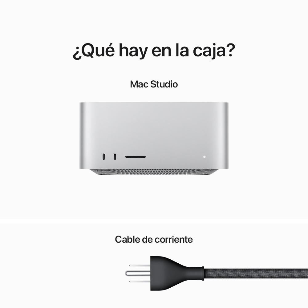 Mac Studio: Chip M2 Ultra de Apple con CPU de 24 núcleos, GPU de 60 núcleos y Neural Engine de 32 núcleos, 1 TB SSD
