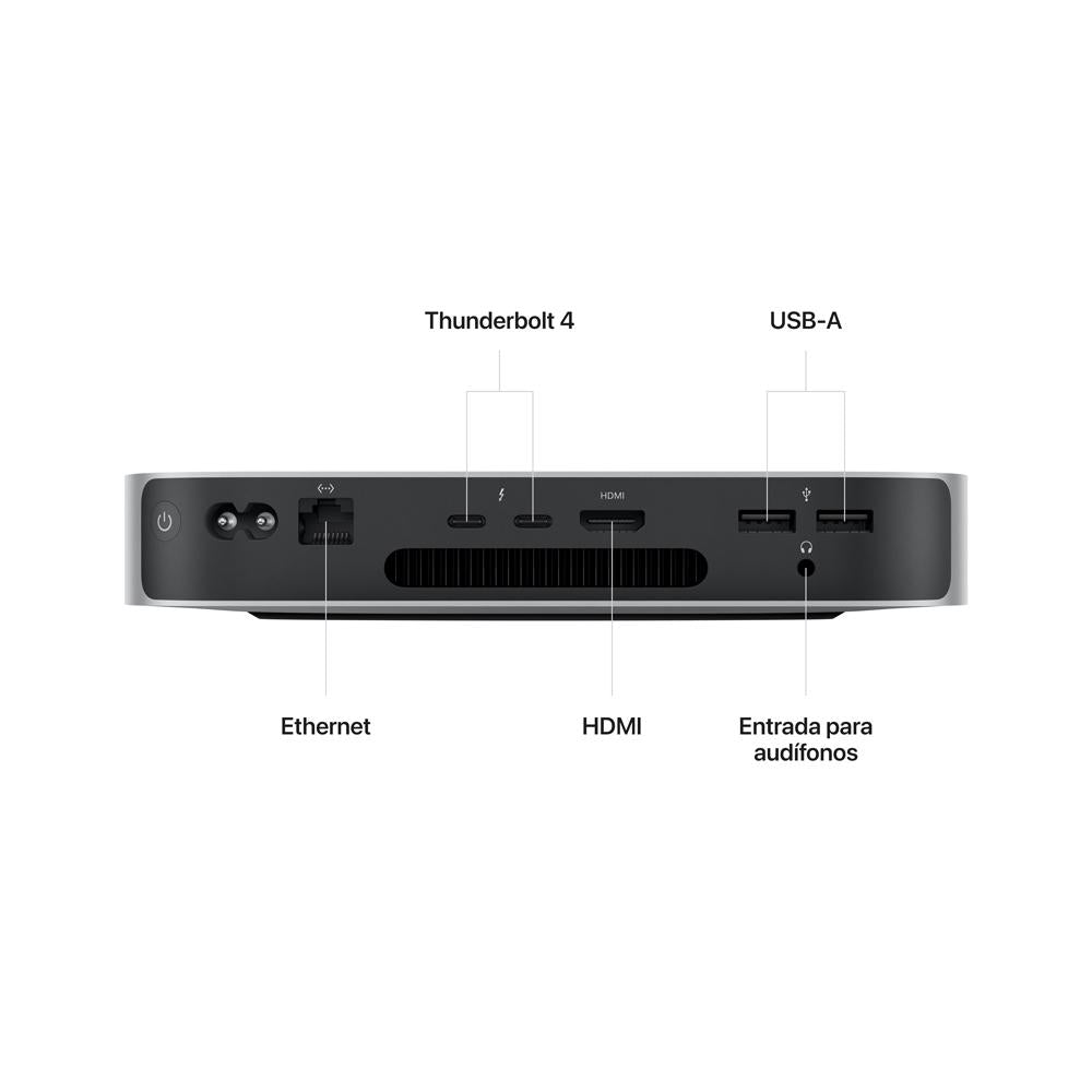Mac mini: Chip M2 de Apple con CPU de ocho núcleos y GPU de diez núcleos, 256 GB SSD - Plata