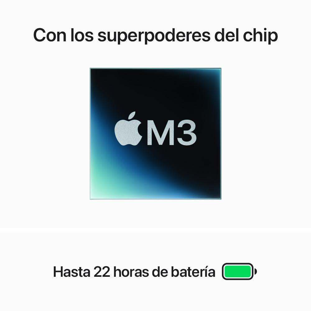 MacBook Pro de 14 pulgadas Chip M3 de Apple con CPU de 8 núcleos y GPU de 10 núcleos 8GB Plata 512 GB